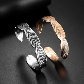 Wholesale Leaf Zinc Alloy Open Bracelet Leaf Men's Adjustable Bracelet