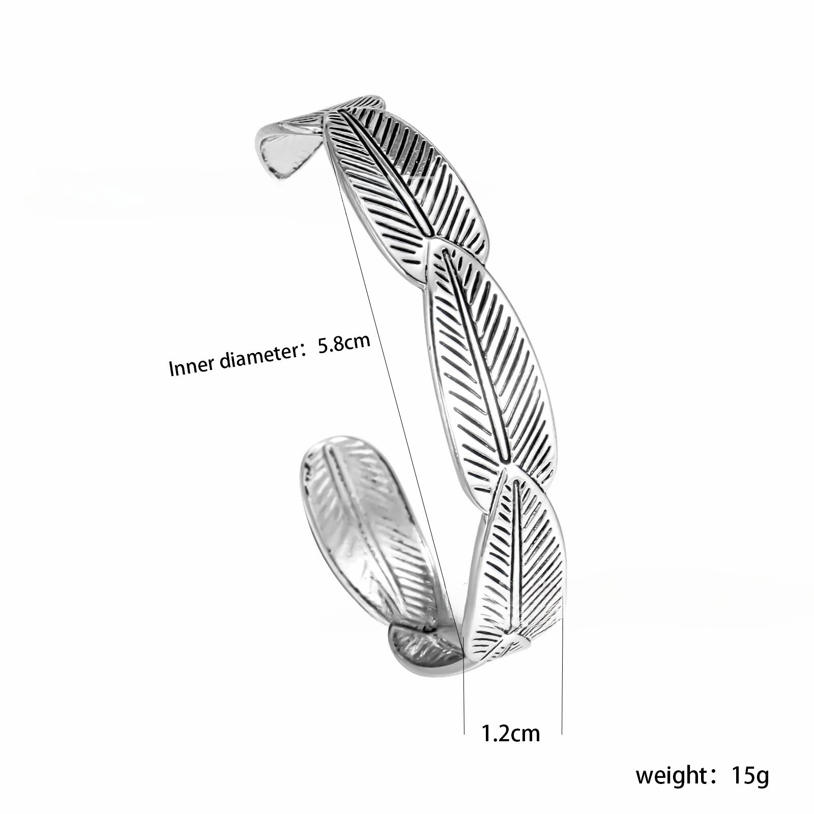 Wholesale Leaf Zinc Alloy Open Bracelet Leaf Men's Adjustable Bracelet