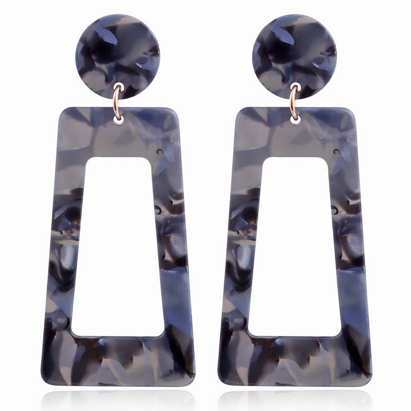 Wholesale Leopard Print Exaggerated Acetate Acrylic Strip Square T-shaped Earrings