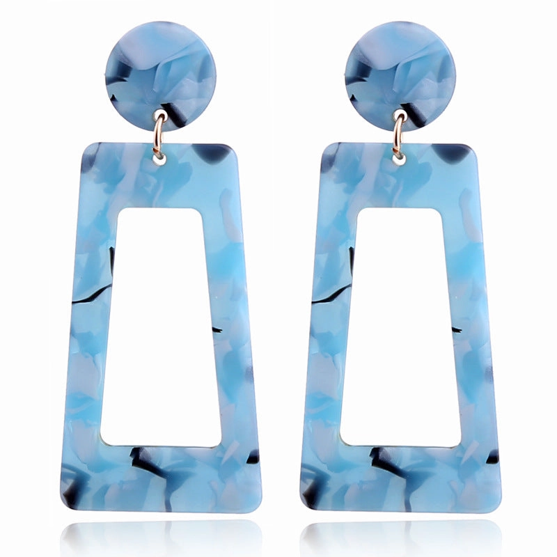 Wholesale Leopard Print Exaggerated Acetate Acrylic Strip Square T-shaped Earrings