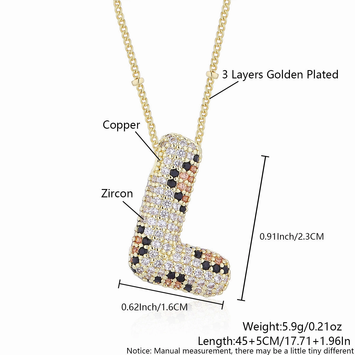 Wholesale Leopard Print Letter Necklace Copper Plated Real Gold Full Diamond Zircon Necklace Fashion English Letter Necklace Women