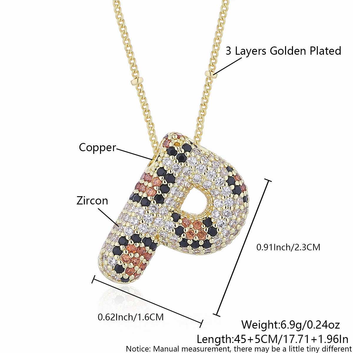 Wholesale Leopard Print Letter Necklace Copper Plated Real Gold Full Diamond Zircon Necklace Fashion English Letter Necklace Women