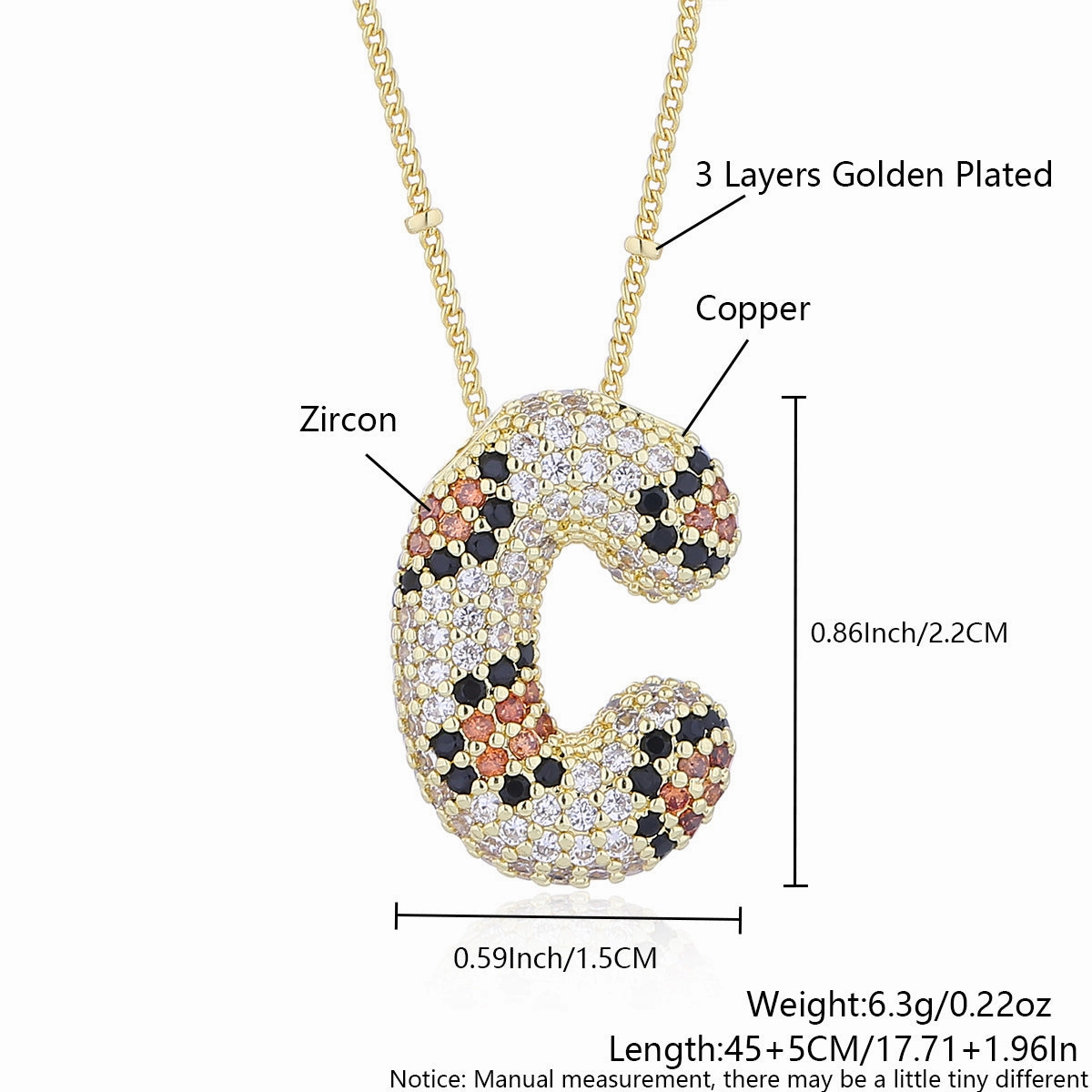 Wholesale Leopard Print Letter Necklace Copper Plated Real Gold Full Diamond Zircon Necklace Fashion English Letter Necklace Women