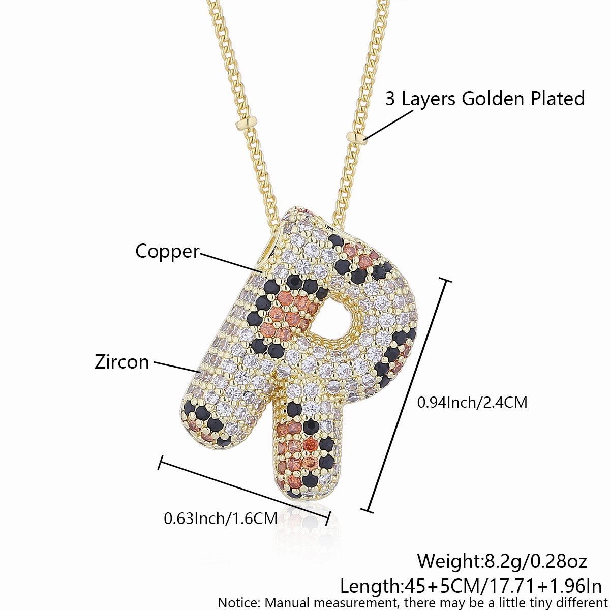 Wholesale Leopard Print Letter Necklace Copper Plated Real Gold Full Diamond Zircon Necklace Fashion English Letter Necklace Women