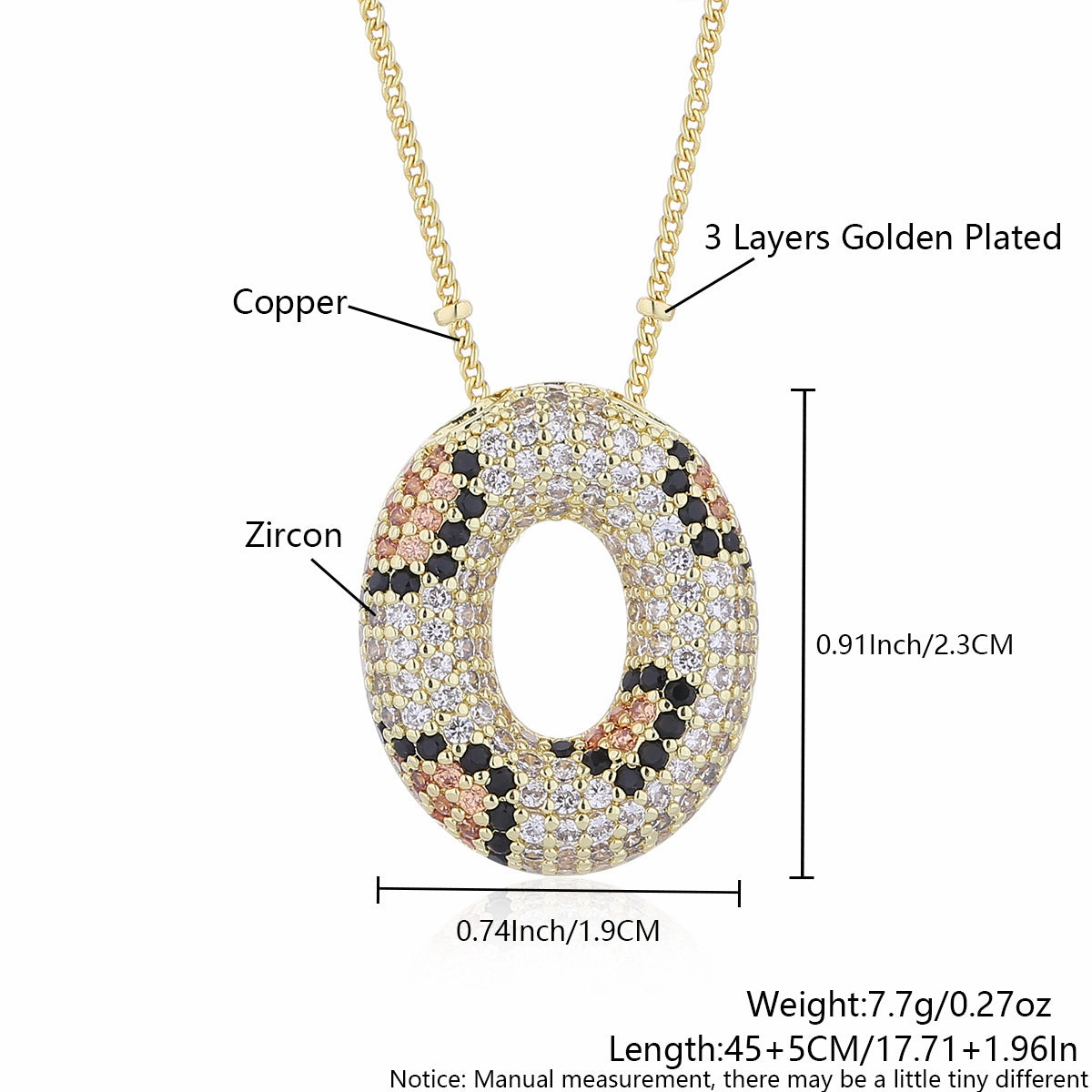 Wholesale Leopard Print Letter Necklace Copper Plated Real Gold Full Diamond Zircon Necklace Fashion English Letter Necklace Women