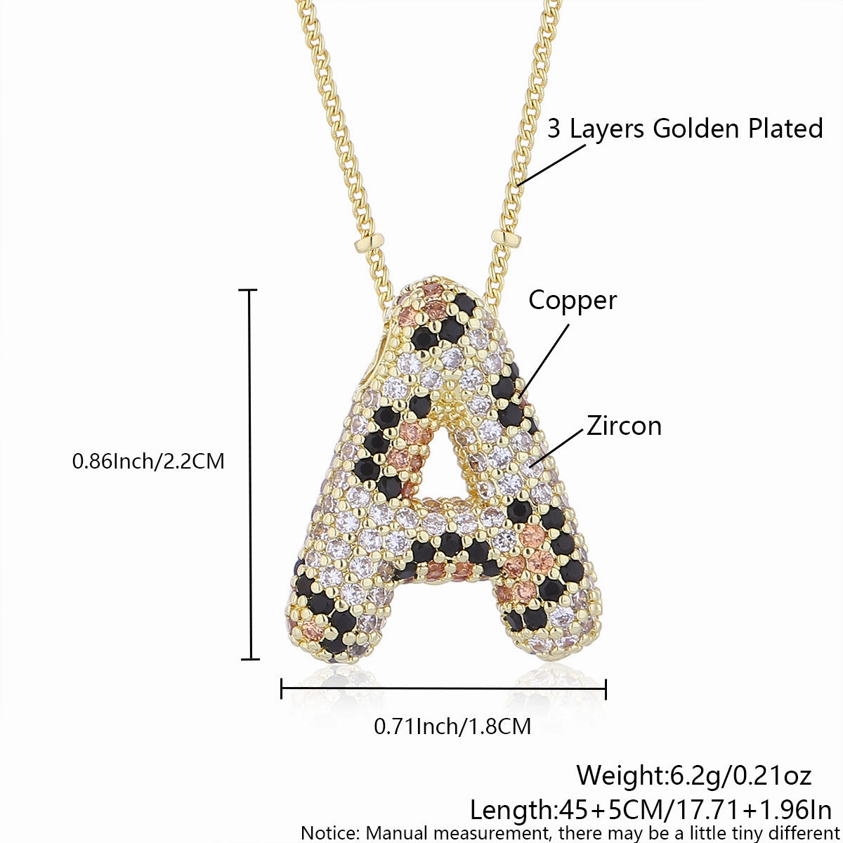 Wholesale Leopard Print Letter Necklace Copper Plated Real Gold Full Diamond Zircon Necklace Fashion English Letter Necklace Women