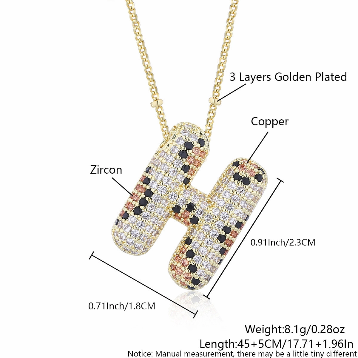 Wholesale Leopard Print Letter Necklace Copper Plated Real Gold Full Diamond Zircon Necklace Fashion English Letter Necklace Women