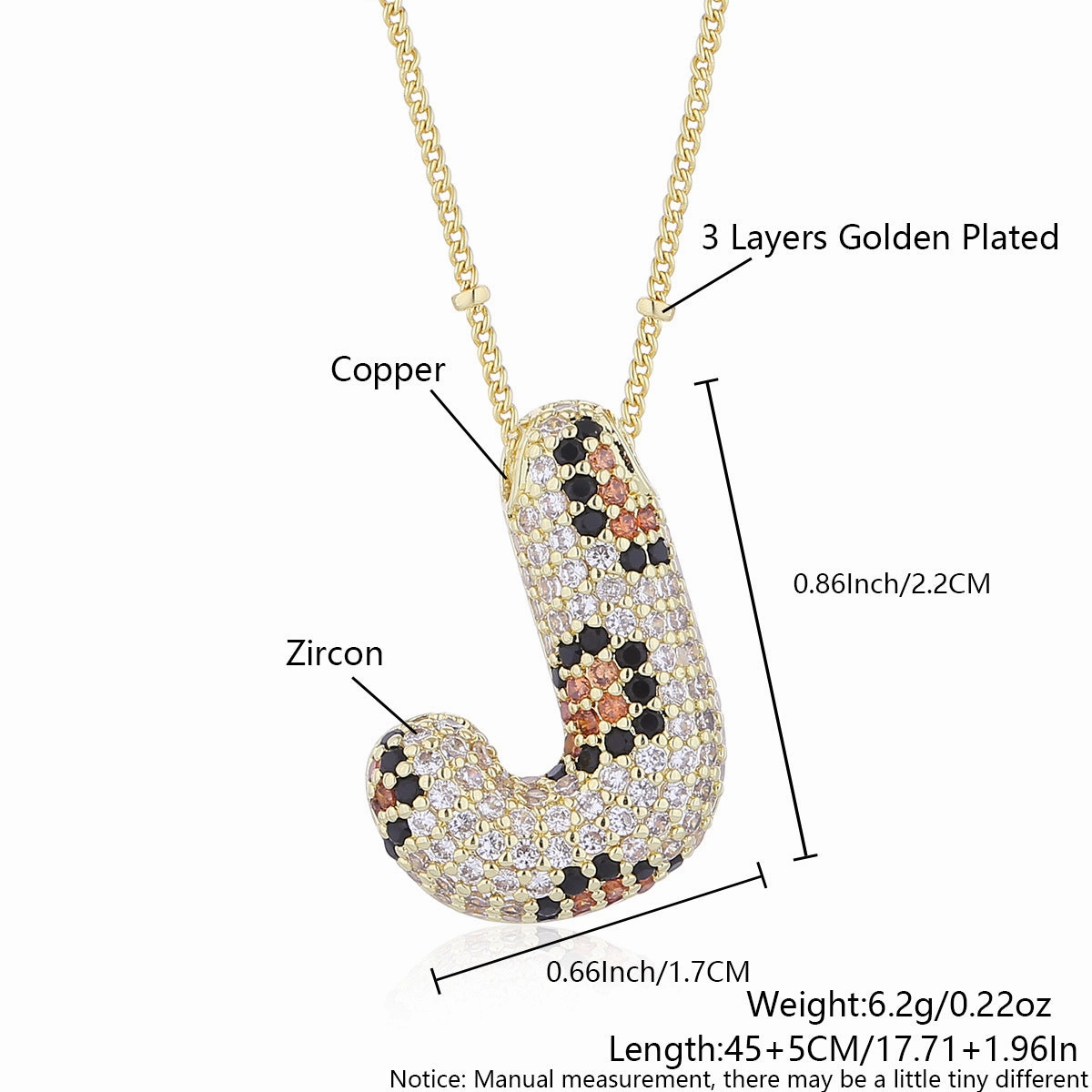 Wholesale Leopard Print Letter Necklace Copper Plated Real Gold Full Diamond Zircon Necklace Fashion English Letter Necklace Women