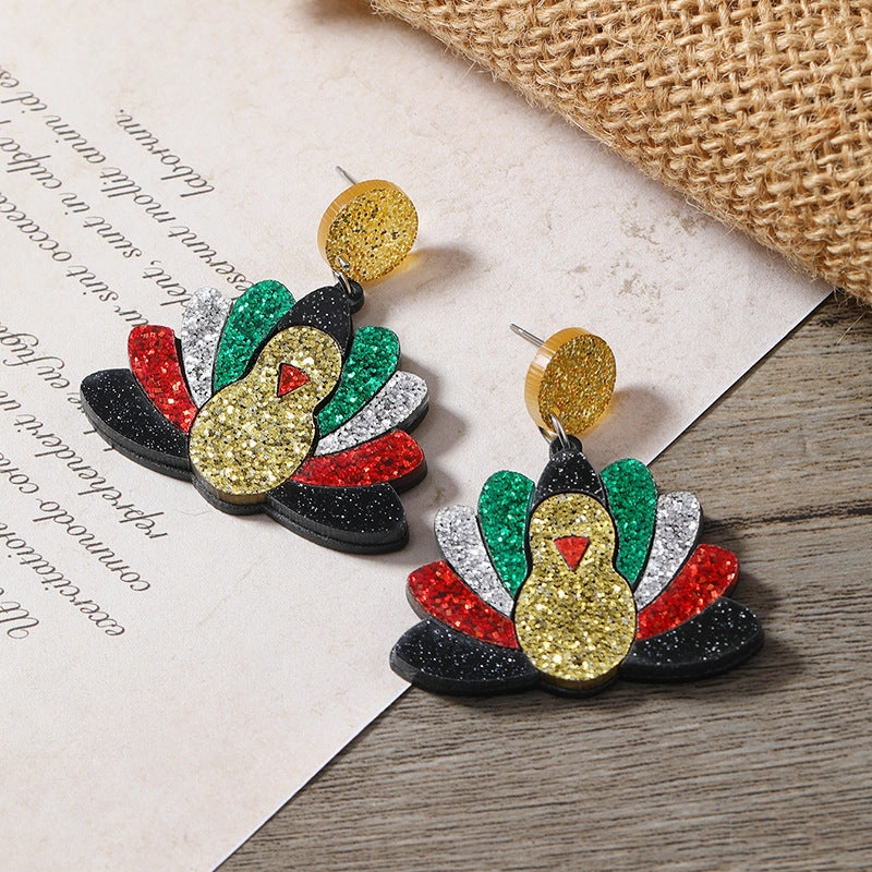 Wholesale Leopard Print Turkey Acrylic Earrings