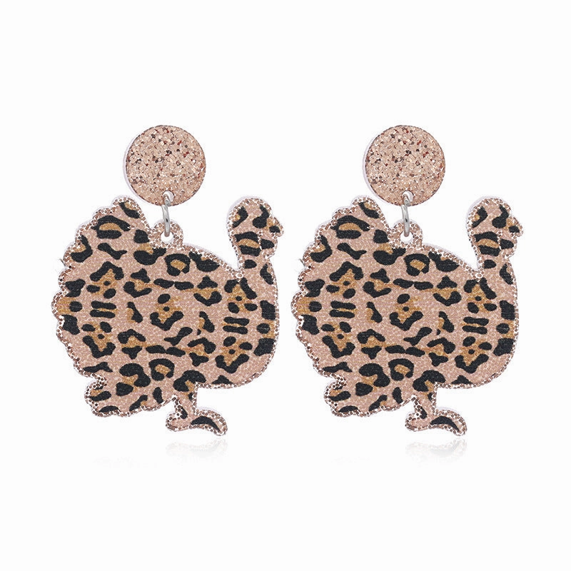 Wholesale Leopard Print Turkey Acrylic Earrings
