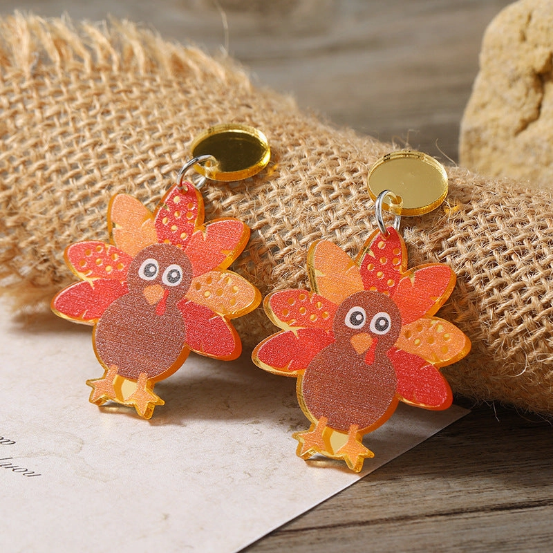 Wholesale Leopard Print Turkey Acrylic Earrings