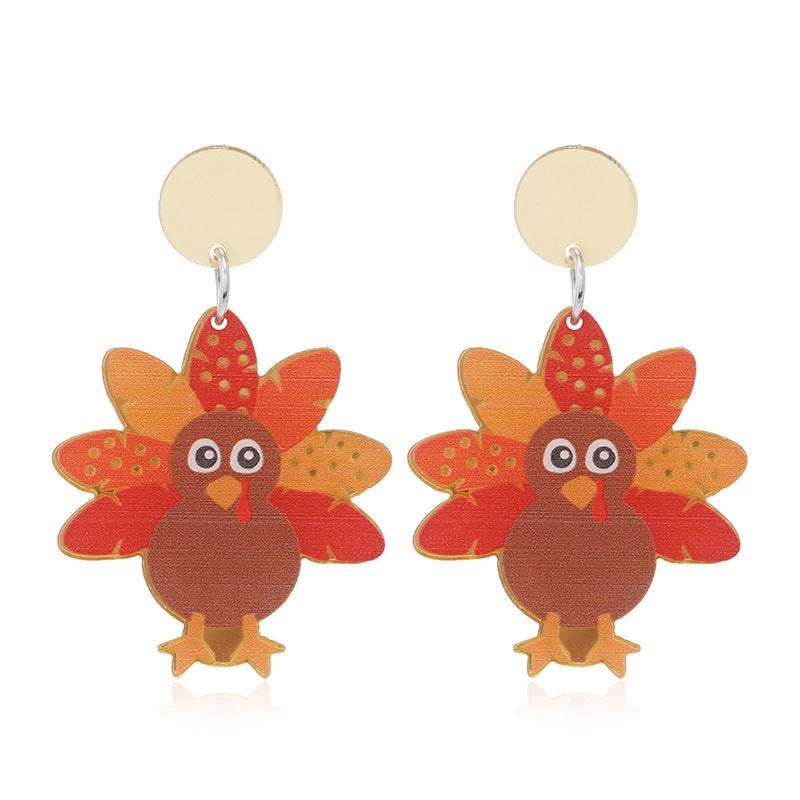 Wholesale Leopard Print Turkey Acrylic Earrings