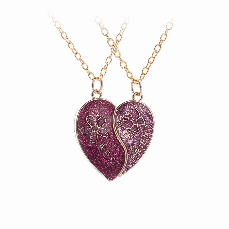 Wholesale Letter Best Friends Children's Magnetic Colorful Butterfly Necklaces
