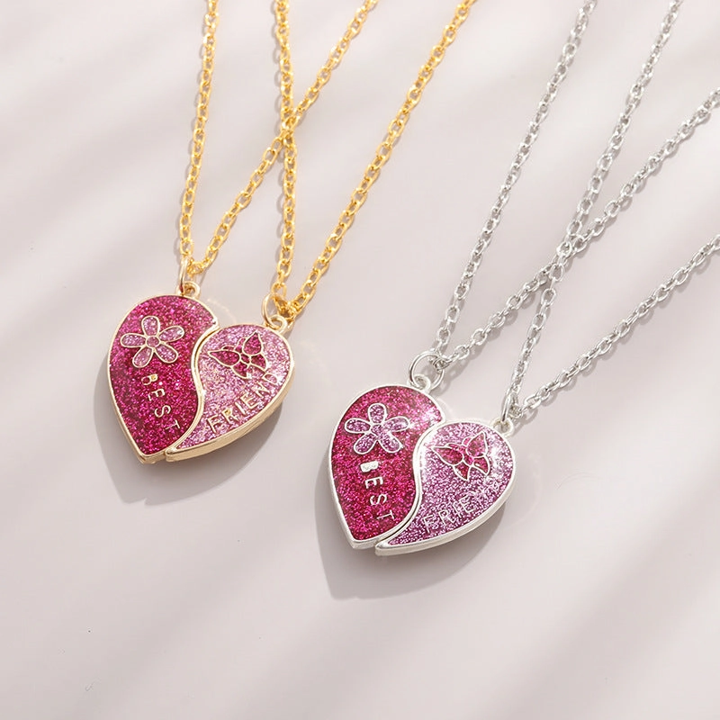 Wholesale Letter Best Friends Children's Magnetic Colorful Butterfly Necklaces