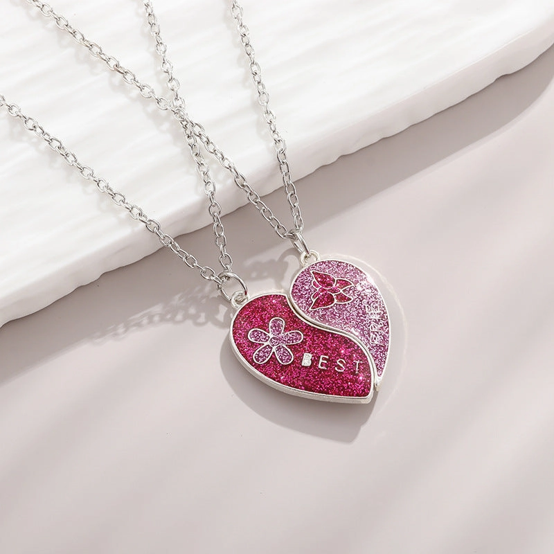 Wholesale Letter Best Friends Children's Magnetic Colorful Butterfly Necklaces