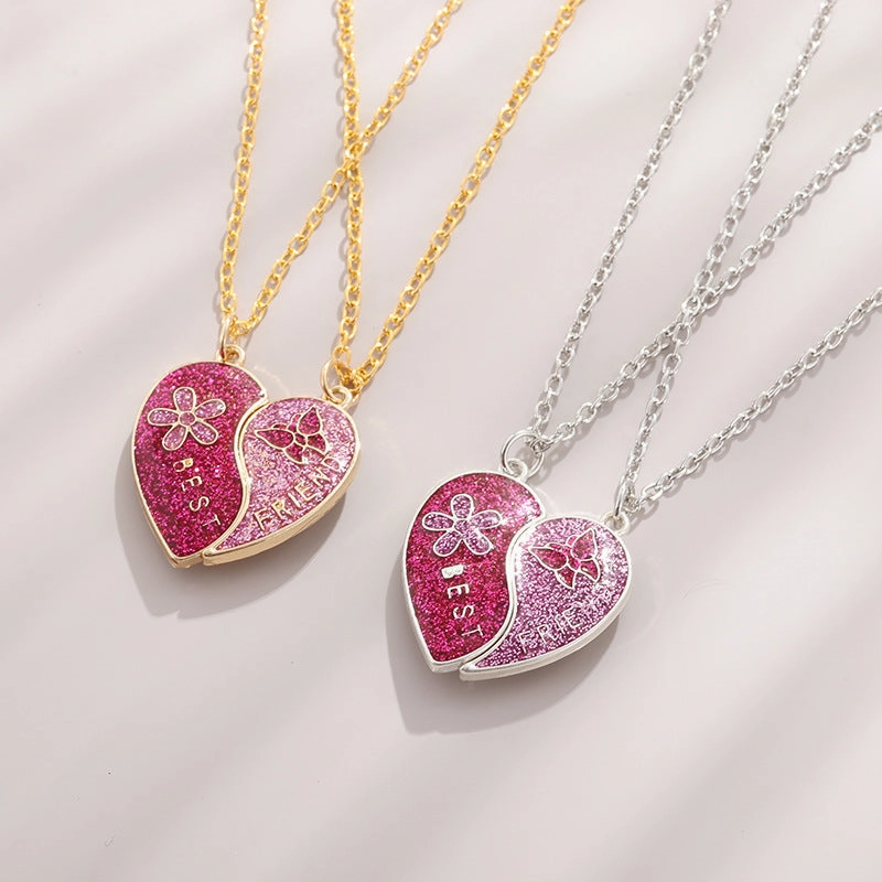 Wholesale Letter Best Friends Children's Magnetic Colorful Butterfly Necklaces