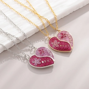 Wholesale Letter Best Friends Children's Magnetic Colorful Butterfly Necklaces