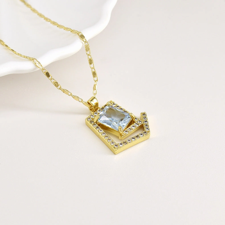 Wholesale Light Luxury 18K Gold-plated Micro-inlaid Zirconia Clavicle Chain
