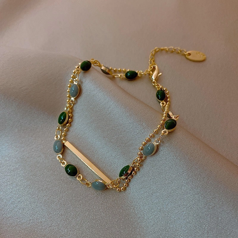Wholesale Light Luxury Internet Celebrity Fashion Personalized Trendy Bracelet Temperament All-match Simple Pearl Bracelet Geometric Niche Bracelet