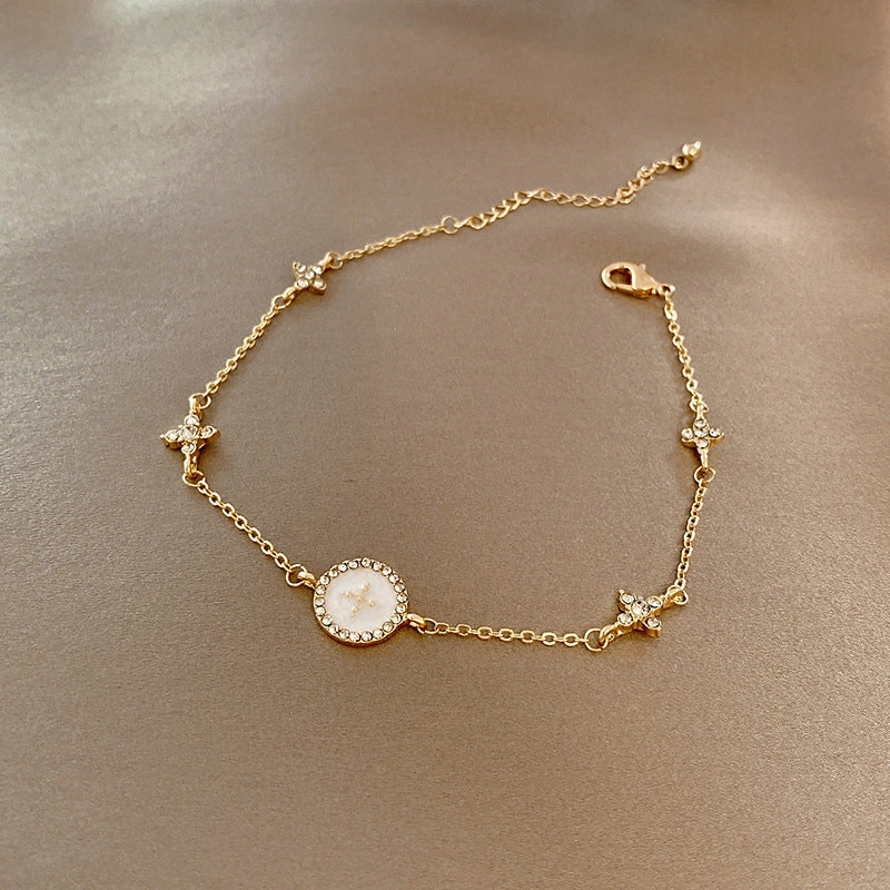 Wholesale Light Luxury Internet Celebrity Fashion Personalized Trendy Bracelet Temperament All-match Simple Pearl Bracelet Geometric Niche Bracelet