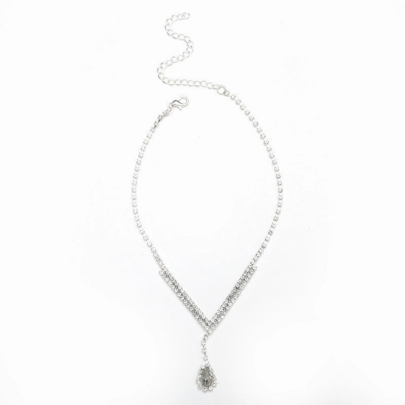 Wholesale Light Luxury Trend Versatile Simple Geometric Necklace Earring Set