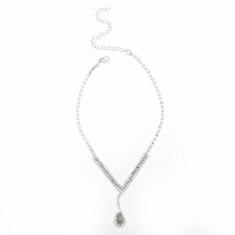Wholesale Light Luxury Trend Versatile Simple Geometric Necklace Earring Set