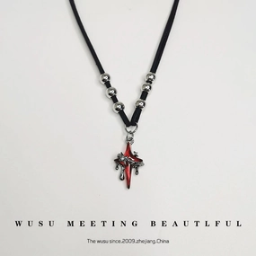 Wholesale Liquefied Star Necklace Hip Hop Style Woolen Chain Niche Design Necklace