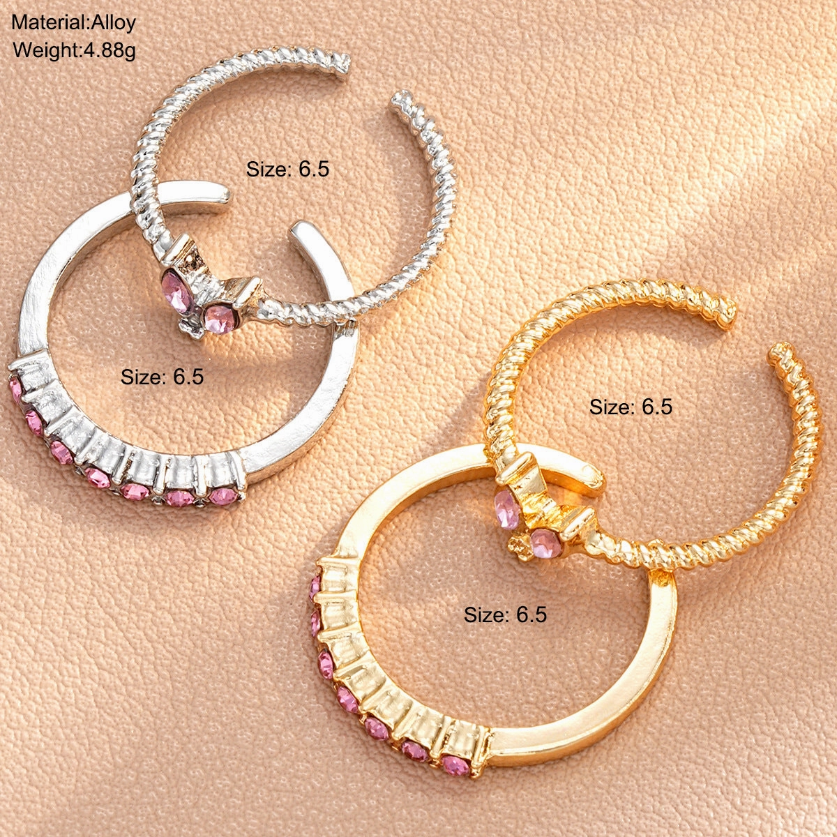 Wholesale Live diamond heart open ring set