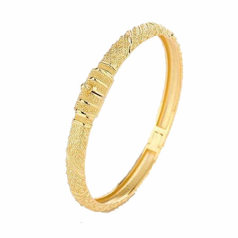 Wholesale Local tyrants gold buckle open gold exquisite carving craft bracelet