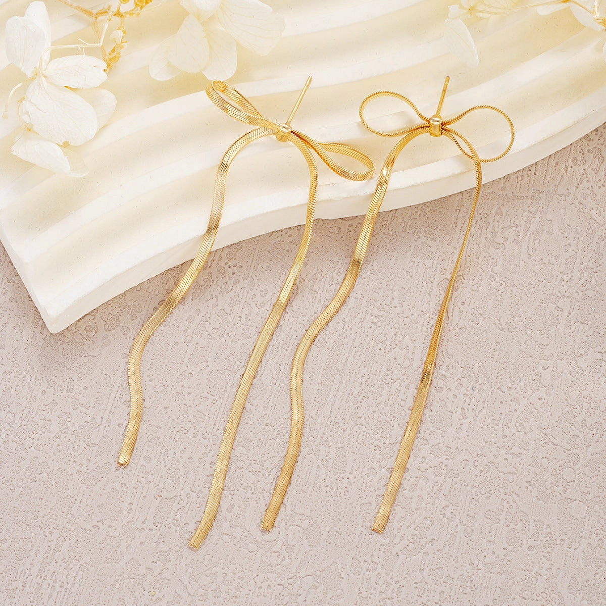 Wholesale Long bow tassel earrings exaggerated earrings