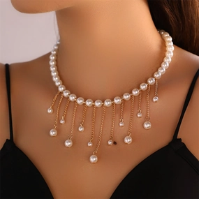 Wholesale Long Chain Tassel Pearl Necklace