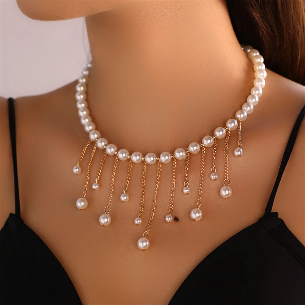 Wholesale Long Chain Tassel Pearl Necklace