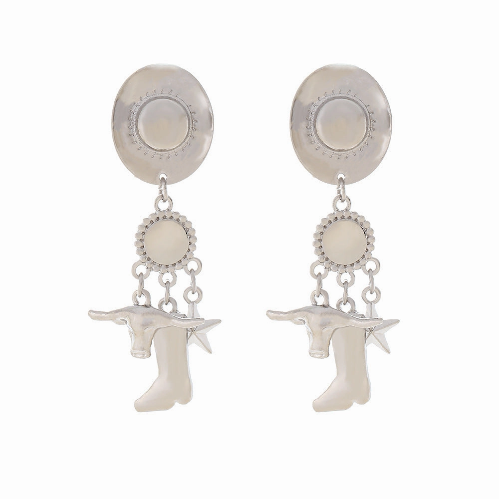 Wholesale Long cowboy hat boots western Earrings