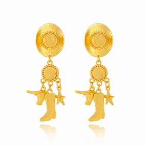 Wholesale Long cowboy hat boots western Earrings