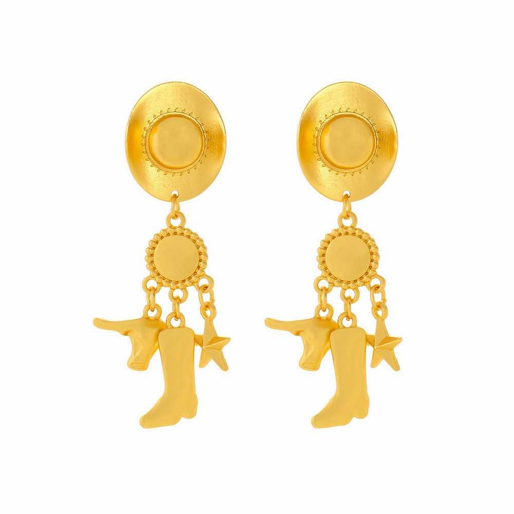 Wholesale Long cowboy hat boots western Earrings