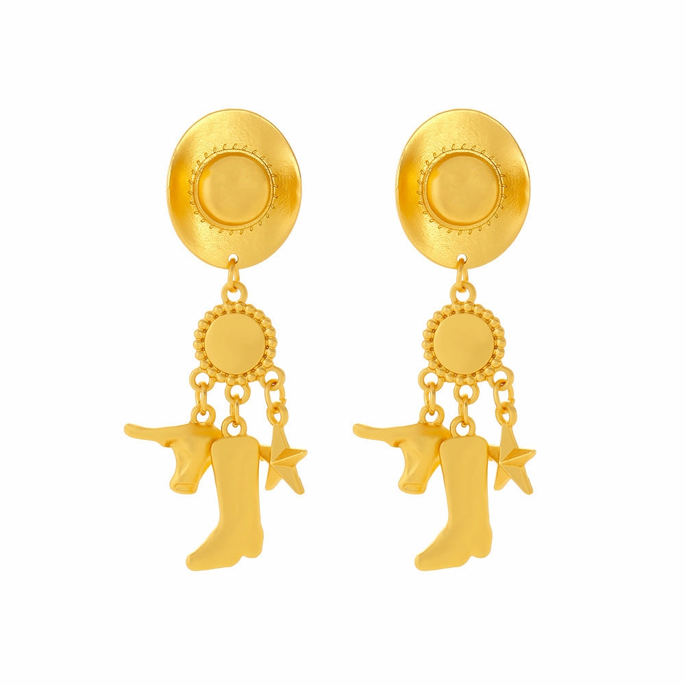 Wholesale Long cowboy hat boots western Earrings