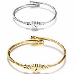 Wholesale Love 26 Letter Titanium Steel Women's Bracelets