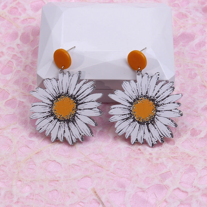 Wholesale Love Big Flowers Acrylic Earrings