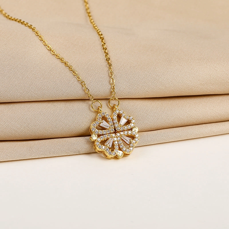 Wholesale Love Clover Titanium Steel Necklaces