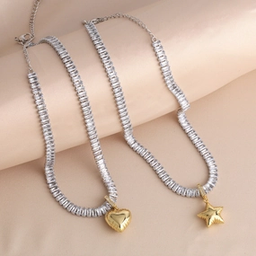 Wholesale Love Copper Plated 18k Gold Vintage Star Necklace