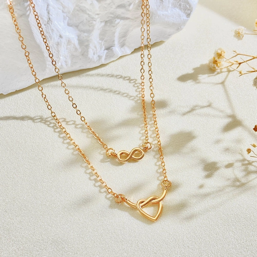 Wholesale Love Creative Intertwined Heart-shaped Stacked Clavicle Chain