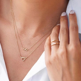 Wholesale Love Creative Intertwined Heart-shaped Stacked Clavicle Chain