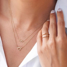 Wholesale Love Creative Intertwined Heart-shaped Stacked Clavicle Chain