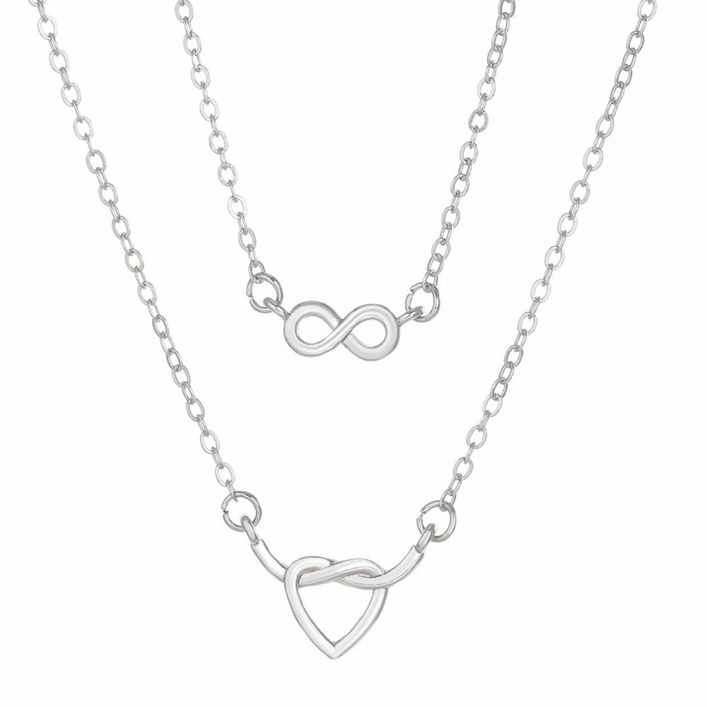 Wholesale Love Creative Intertwined Heart-shaped Stacked Clavicle Chain