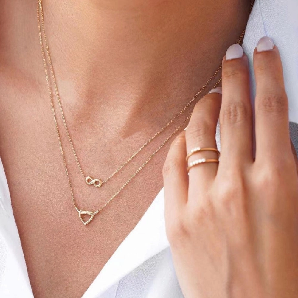 Wholesale Love Creative Intertwined Heart-shaped Stacked Clavicle Chain