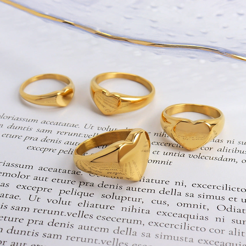 Wholesale Love Glossy Stainless Steel Ring
