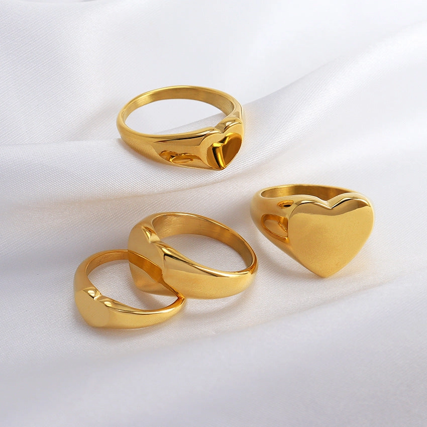 Wholesale Love Glossy Stainless Steel Ring