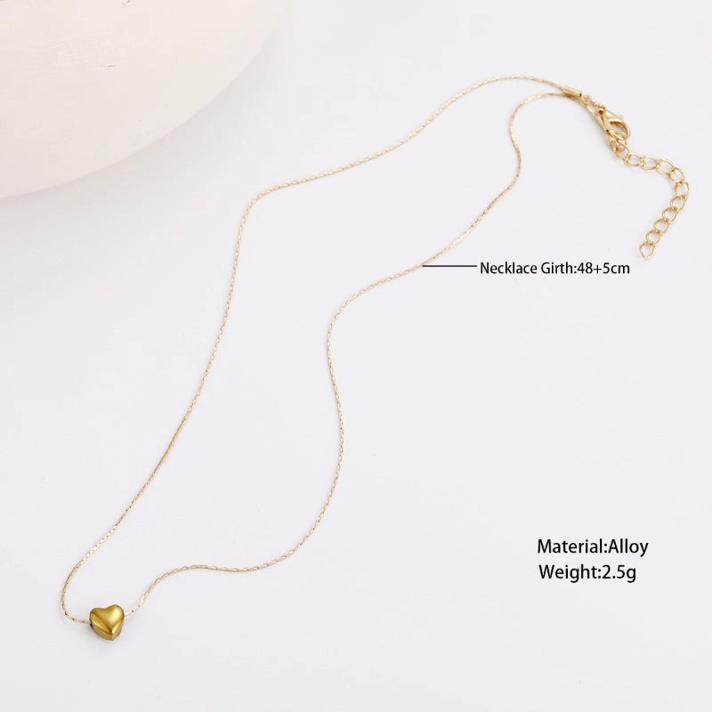 Wholesale Love Heart Gold Cold Style Temperament Niche Design Sense Female Simple Necklaces