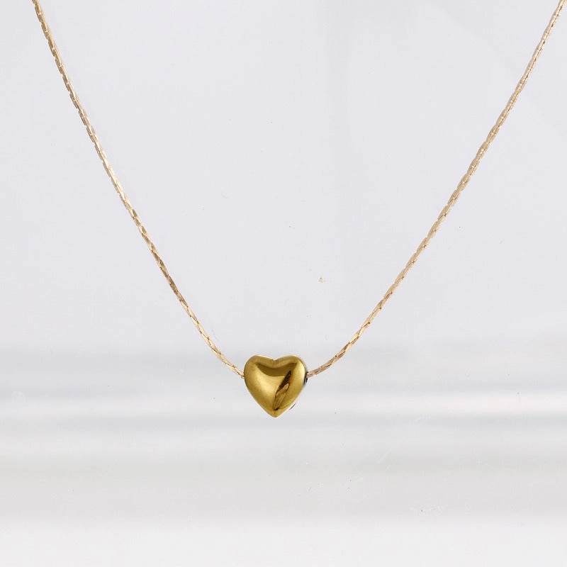 Wholesale Love Heart Gold Cold Style Temperament Niche Design Sense Female Simple Necklaces