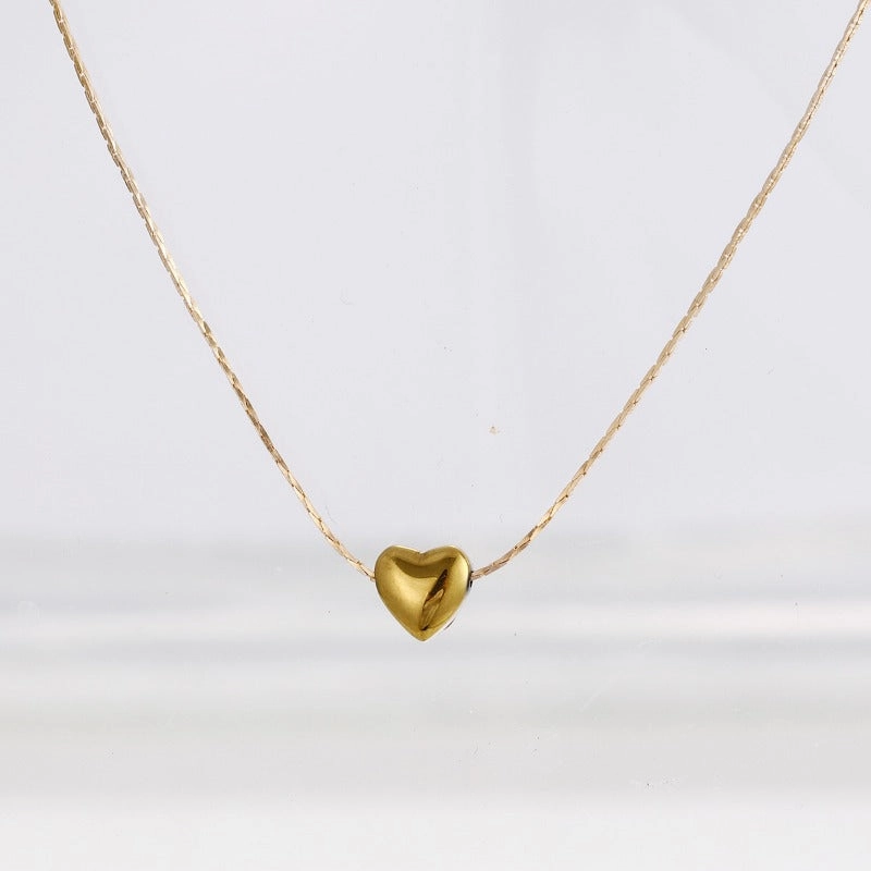 Wholesale Love Heart Gold Cold Style Temperament Niche Design Sense Female Simple Necklaces